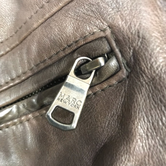 Woman’s Andrew Marc Brown leather jacket M - Picture 5 of 7